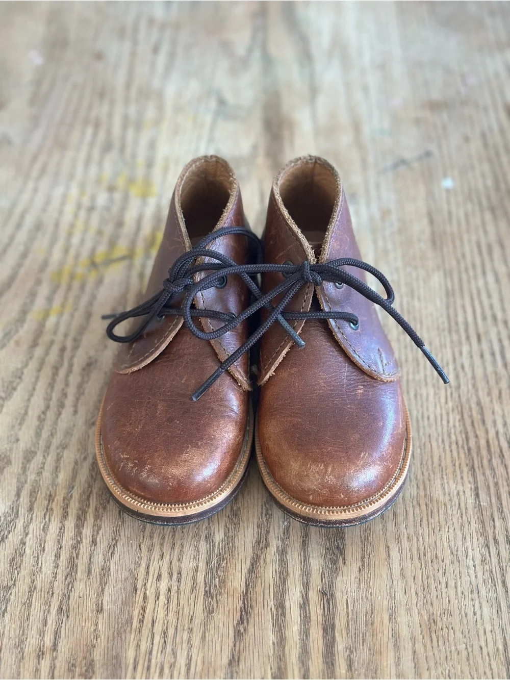 Million Children's Classic Brown Leather Lace-Up Boots